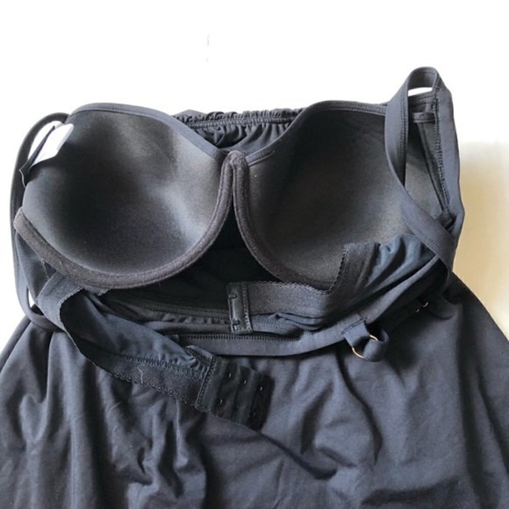 Coco Reef Black Tankini One Piece Swimsuit Swimdress 32D - Picture 8 of 13